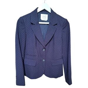 Women's Navy Blazer with Red Dots
